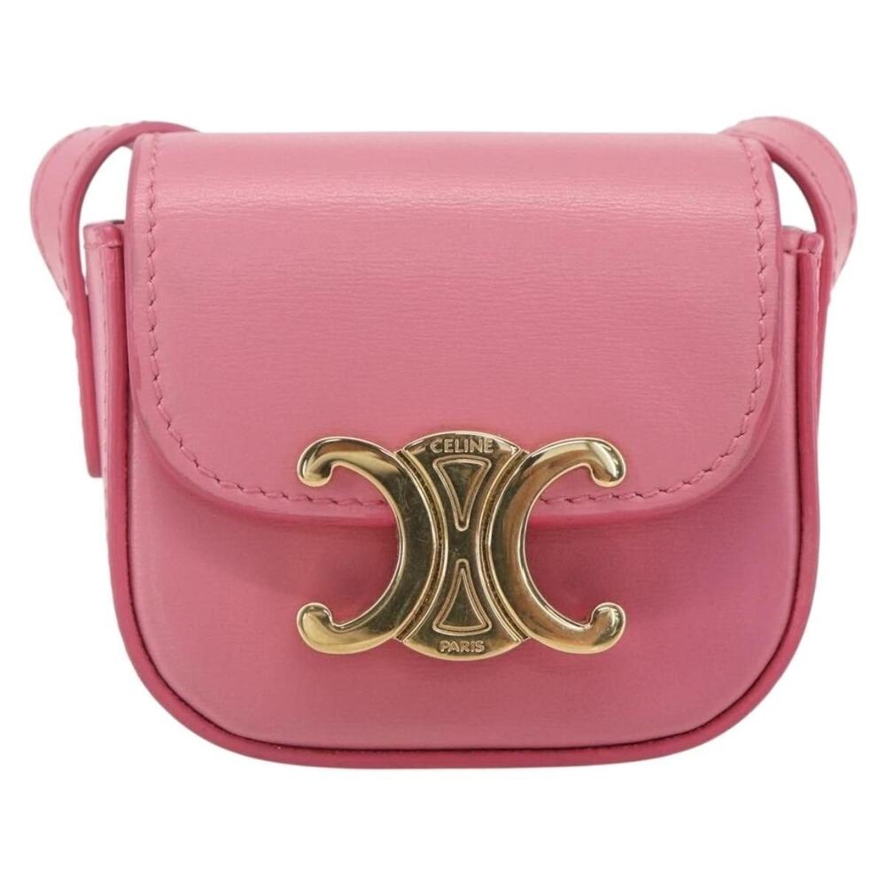 Celine Triomphe Calfskin Mini Claude Shoulder Pouch Pink